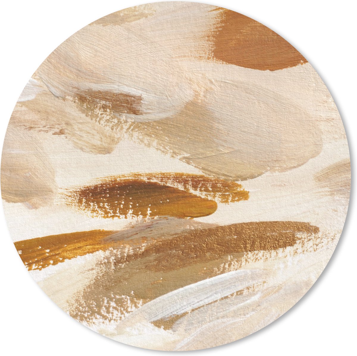 Muismat rond 50x50 cm - Mousepad Verf - Schilderen - Bruin - Ronde muismatten