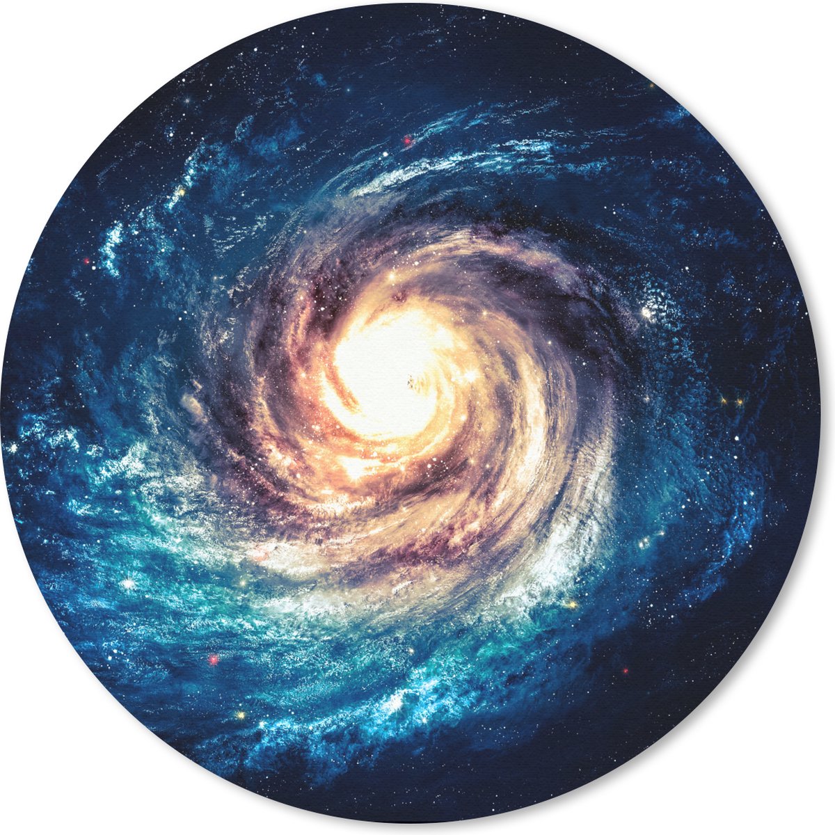 Muismat rond 30x30 cm - Mousepad Sterren - Ruimte - Blauw - Ronde muismatten