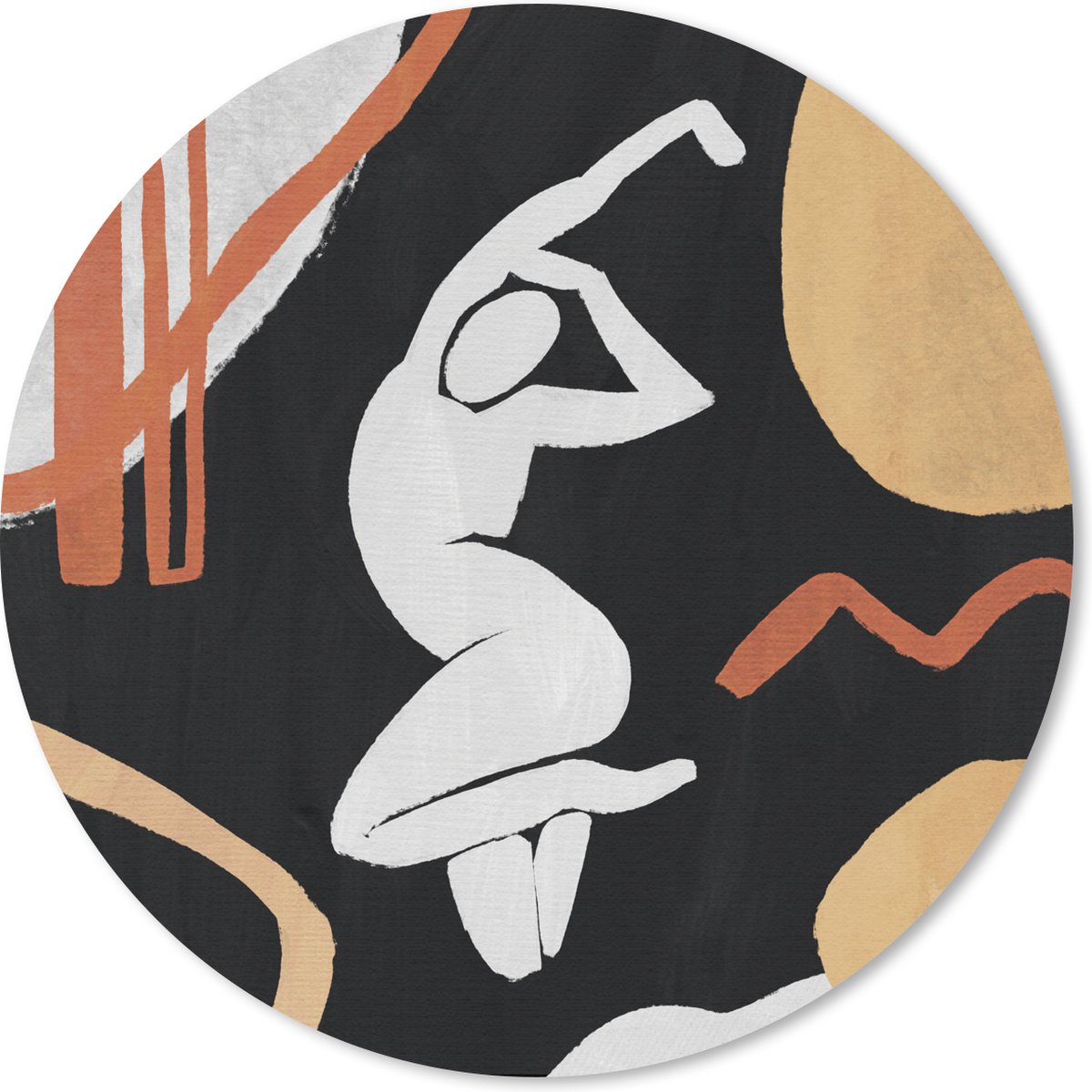 Muismat rond 40x40 cm - Mousepad Vrouw - Figuur - Abstract - Ronde muismatten