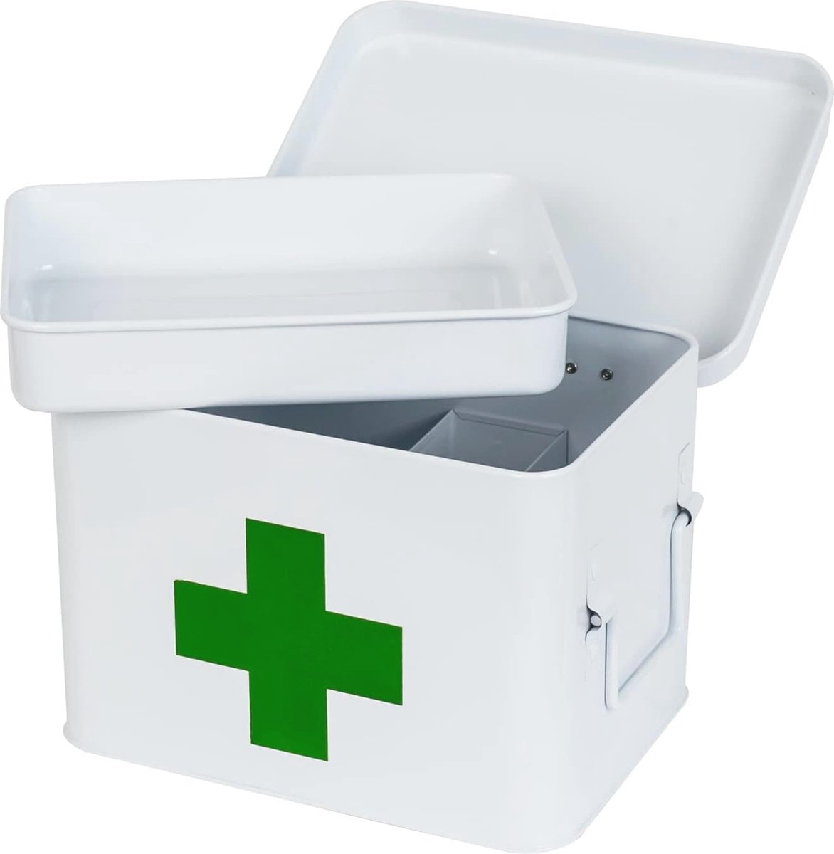 Goedkoopste Medische Huisapotheek van Metaal - Praktische EHBO-doos voor Medicijnen - 22,5 x 16,5 x 15,5 cm