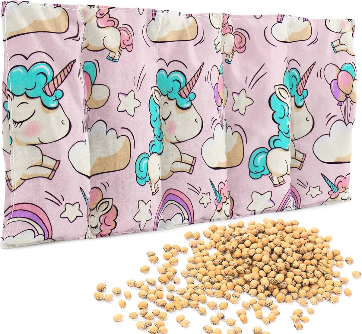 Kersenpitkussen 55 x 20 cm | Warmtekussen voor Kinder- en Volwassenmassages | Ideaal als Koudekussen | Ergonomisch en Veilig