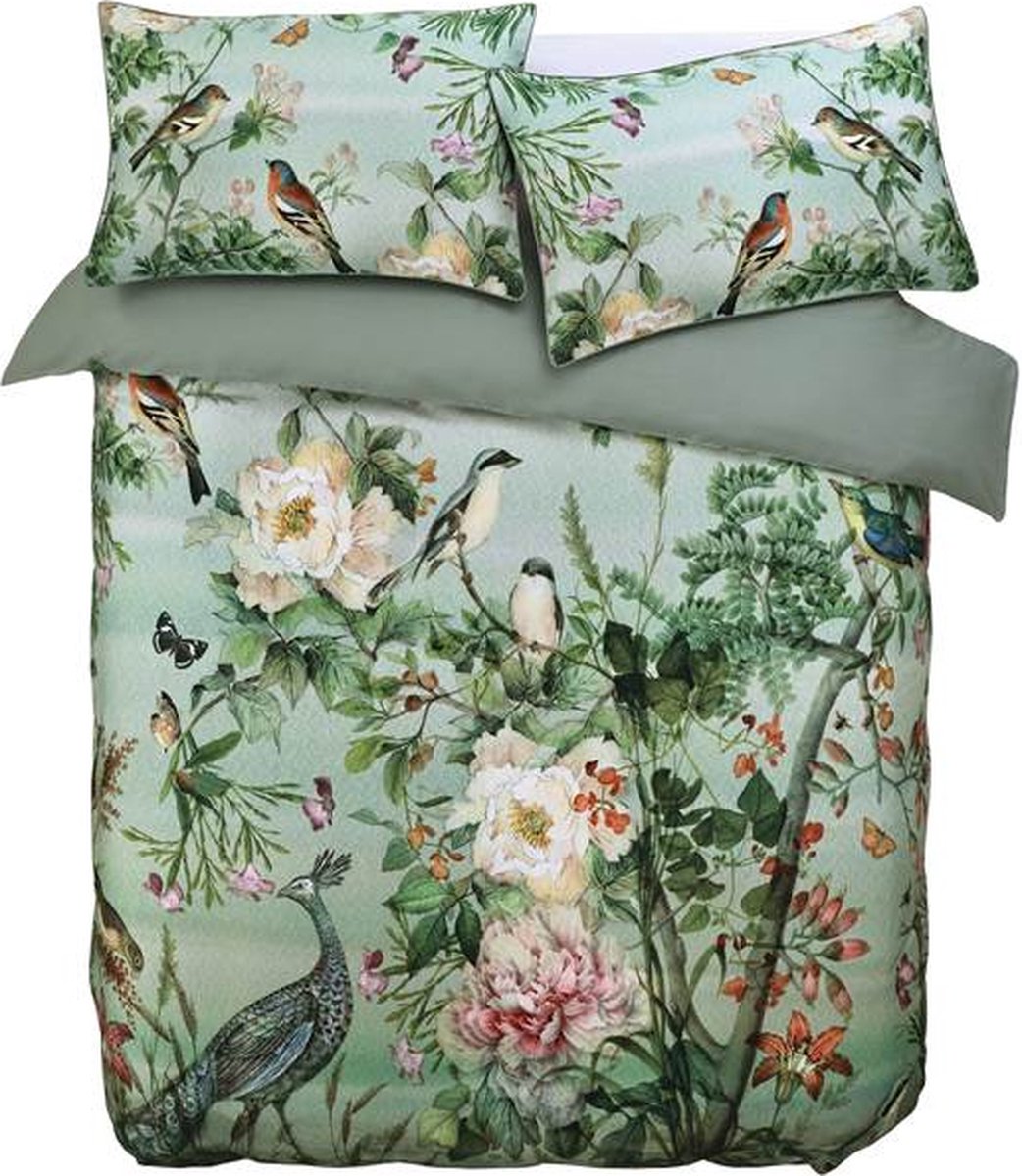 M.M Linen Chinoiserie Dekbedovertrek - Tweepersoons - 200x200/220 cm - Groen