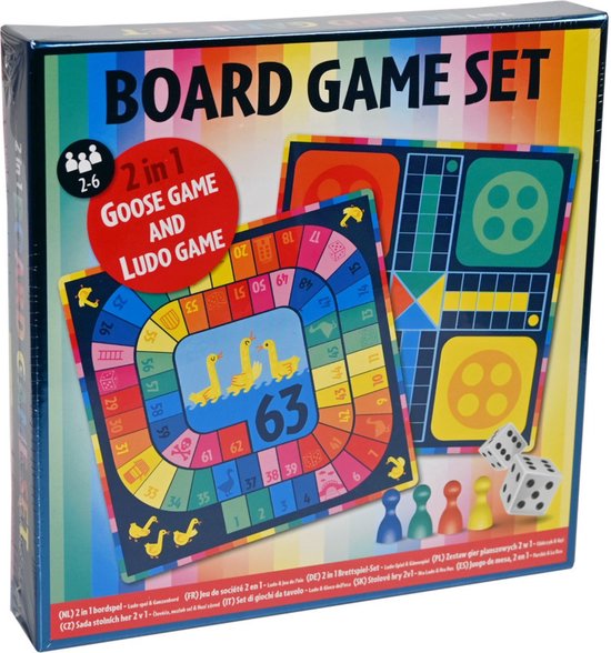 2 in 1 Bordspel Set - Mens Erger Je Niet & Ganzenbord - 2 Spellen - Bordspellen voor Volwassenen en Kinderen - Vanaf 3 Jaar