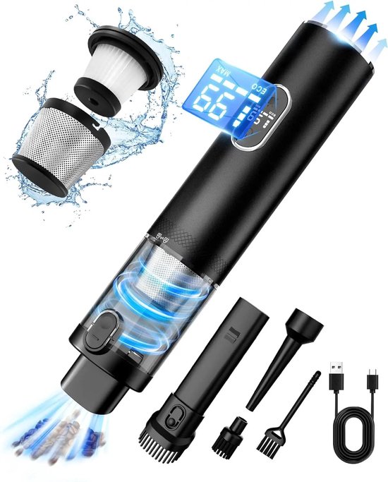 Jeghi® Draadloze Handstofzuiger 2 in 1 Mini Zwart - Jeghi® - €76,95