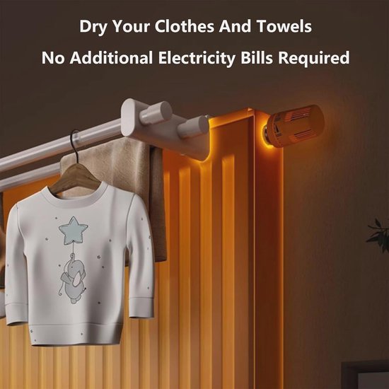 EUPXRHY Radiator Droogrek voor kleding, wit, 2 bars, droogrek voor het drogen van kleding, haakbevestiging, 70 cm EUPXRHY Radiator Droogrek voor kleding, wit, 2 bars, droogrek voor het drogen van kleding, haakbevestiging, 70 cm