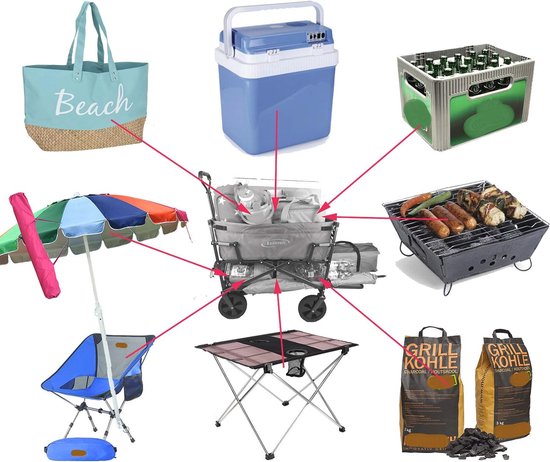 Opvouwbare handkar met tweedekker voor camping en picknick van LuxeCamp — afbeelding 5