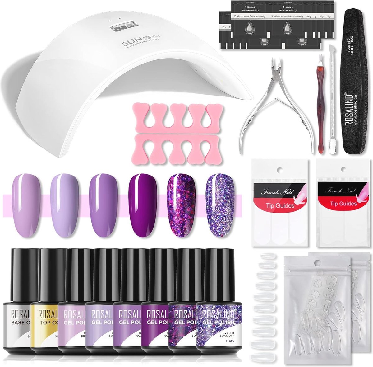 Goedkoopste UV-Nagellak Starterset met 36W Lamp en 6 Kleuren Gel, Complete Manicure Kit