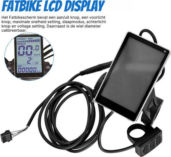 Regia Display Fatbike - Fatbike Scherm Opvoerbaar - Fatbike Assesoires M5 - Fatbike Snelheidsmeter - LCD Scherm - 9.4x8.8x6.4cm