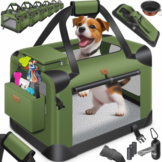 PawHut Opvouwbare transportbox voor honden, metaal, 92 x 57 62,5 cm