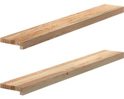 vidaXL - Vensterbanken - 2 - st - onbehandeld - 110x15x2 - cm - massief - eikenhout
