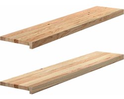 vidaXL - Vensterbanken - 2 - st - onbehandeld - 120x25x2 - cm - massief - eikenhout