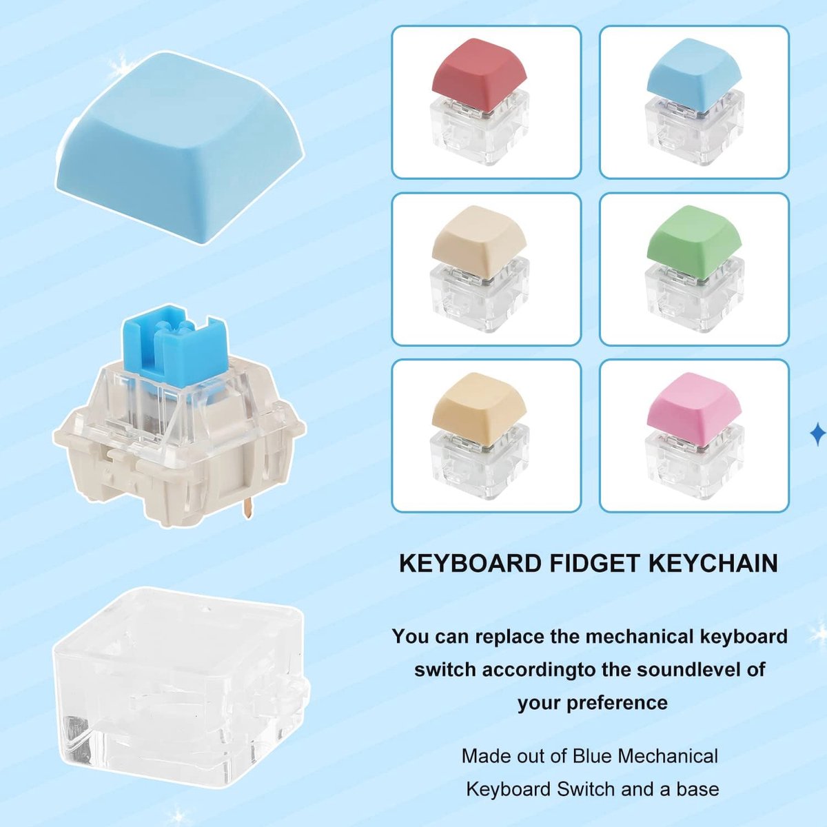 Fidget Toys, 3 stuks, fidget-speelgoed, sleutelhanger voor