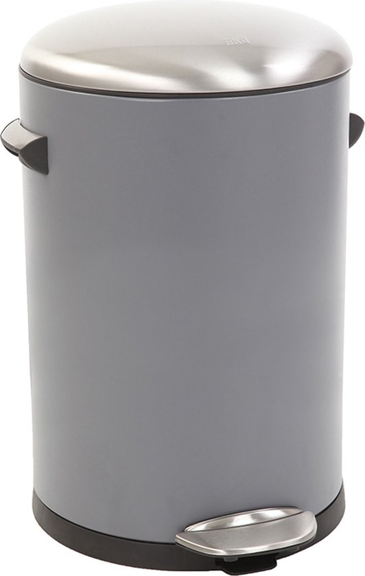 EKO - Belle Deluxe pedaalemmer 12 liter - Steel Plastic - grijs, sandcoated - Prullenbak