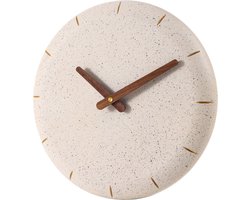 SensaHome Wandklok Kyoto - Ronde Japandi Betonlook Klok - Nordi Stijlc- Ø30cm - Beige