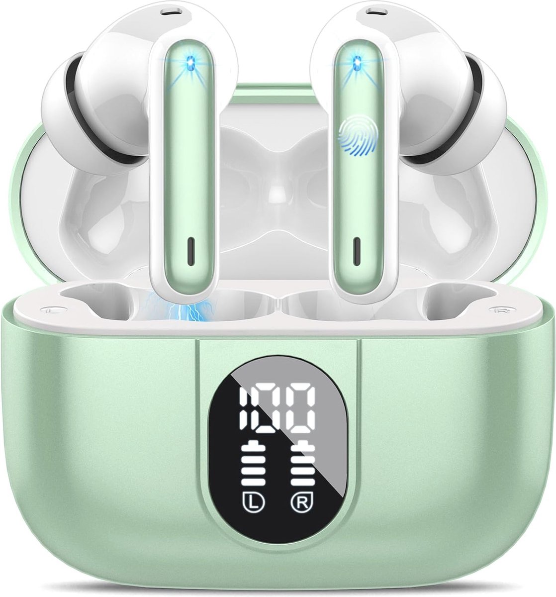Bluetooth Hoofdtelefoon Draadloos met Deep Bass en 40 uur Speeltijd - In-Ear Oordopjes met Touch-Control en IP7 Waterdicht