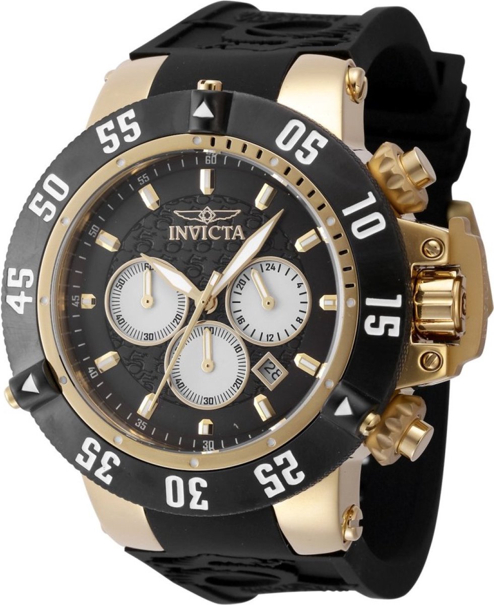 Invicta Subaqua - Noma III 47330 Heren Horloge - Waterdicht - Analoog - Quartz Uurwerk - Roestvrij Staal met zwarte Wijzerplaat - 50mm