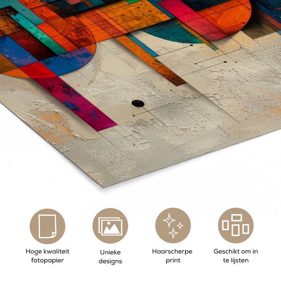 Affiche 160x120 cm - Art - Coloré - Moderne - Formes - Posters - Décoration chambre - Décoration murale salon - Décoration murale chambre XXL