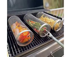 30 cm Grillmand en Multifunctionele BBQ Thermometer Set met Vleesvork