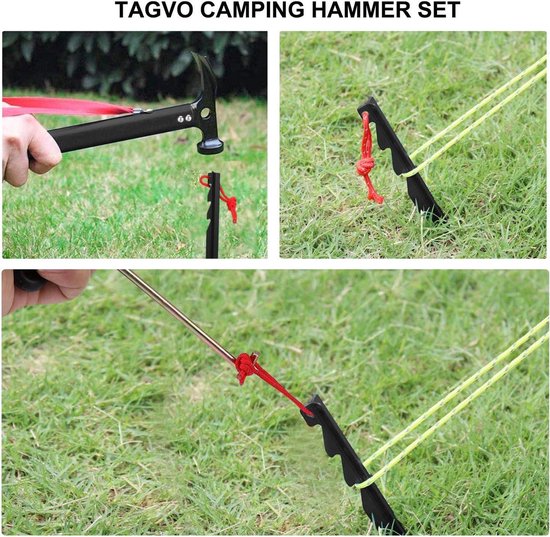 Multifunctionele aluminium hamer met tentharingtrekker - voor kamperen — afbeelding 4