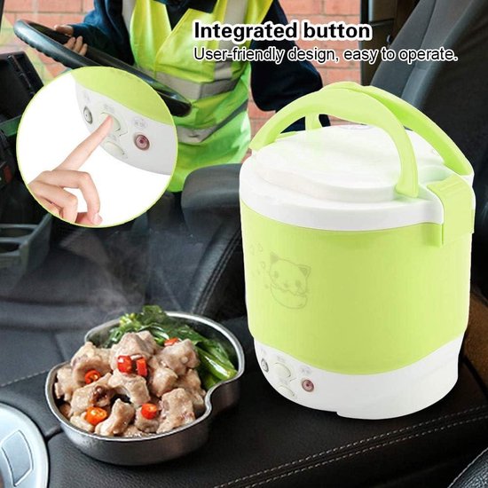 2L Elektrische Auto Mini Rijstkoker 12v 24V Draagbare Multicooker Zelfrijdende Pap Draagbare Pot Kookmachine Voor Auto Vrachtwagen