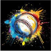 Poster 100x100 cm - Graffiti - Sport - Baseball - Baseball - Posters - Décoration murale chambre ado - Décoration chambre ados - Accessoires chambre jeunesse ado