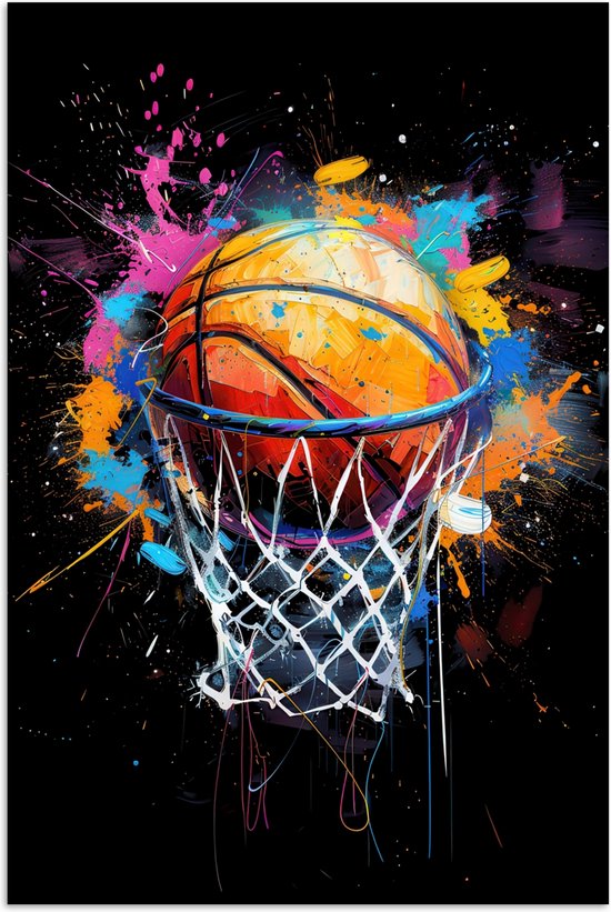 Poster 40x60 cm - Graffiti - Sport - Basketbal - Basket - Posters - Décoration murale chambre ado - Décoration chambre ados - Accessoires chambre ados