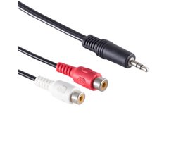 Stereo Tulp (v) - 3,5mm Stereo Jack (m) Kabel - 1,5 meter - Zwart