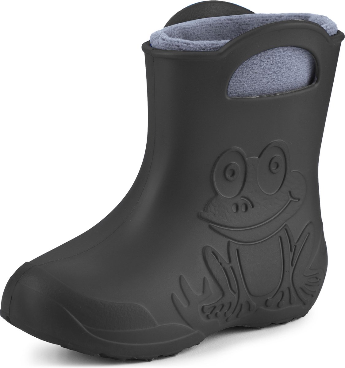 Ladeheid LA-CA-FrogWinter Kinder Regenlaarzen - Rubber - met Binnenschoen - EVA - Wasbare Binnenschoen - Karbon/Grau - 32/33