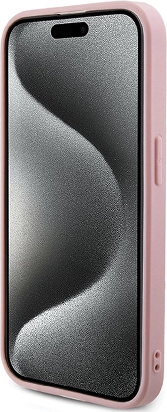 Coque arrière Guess Iridescent Métal Script - Apple iPhone 15 Pro Max (6,7") - Rose