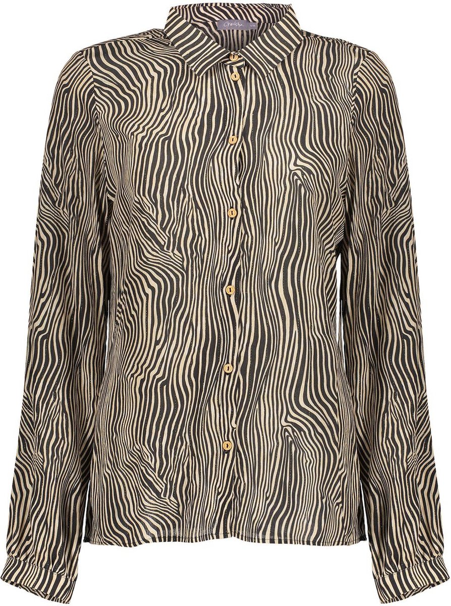 Geisha Blouse Blouse Met Zebraprint 43669 20 Off-white/black Dames Maat - XS