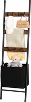 IN.HOMEXL Grig - Porte-serviettes élégant et fonctionnel avec panier à linge pour chaque pièce - Design industriel - Construction stable et durable 161x44cm