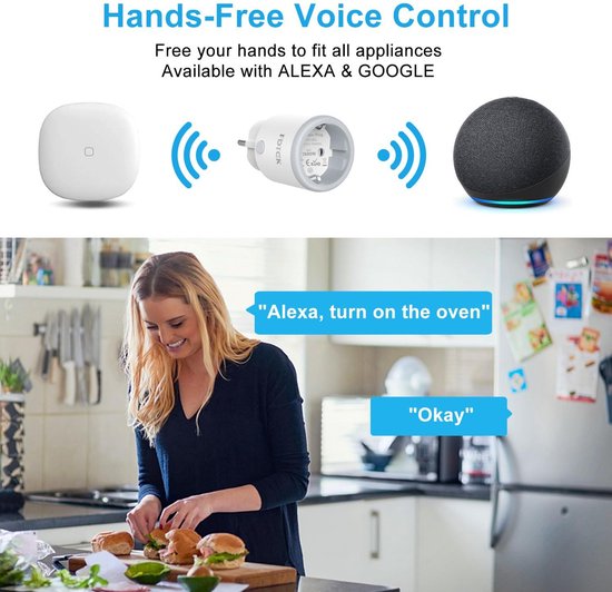 FDTEK Zigbee 3.0 Enchufe Inteligente con Medición de Corriente y Temporizador, Smart Plug 16A con Control Remoto y Monitor de Consumo de Energía, Compatible con Alexa y Google Home, 2 PCS