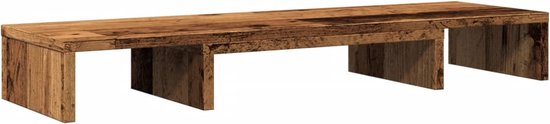 Foto: Vidaxl monitorstandaard verstelbaar 80x24x10 5 cm hout oud houtkleurig