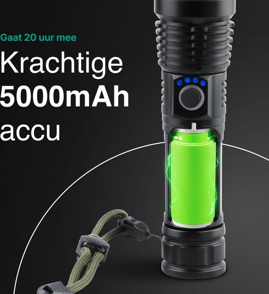WholeFire LED Taschenlampe Wiederaufladbare USB 2 Stück, Extrem Hell