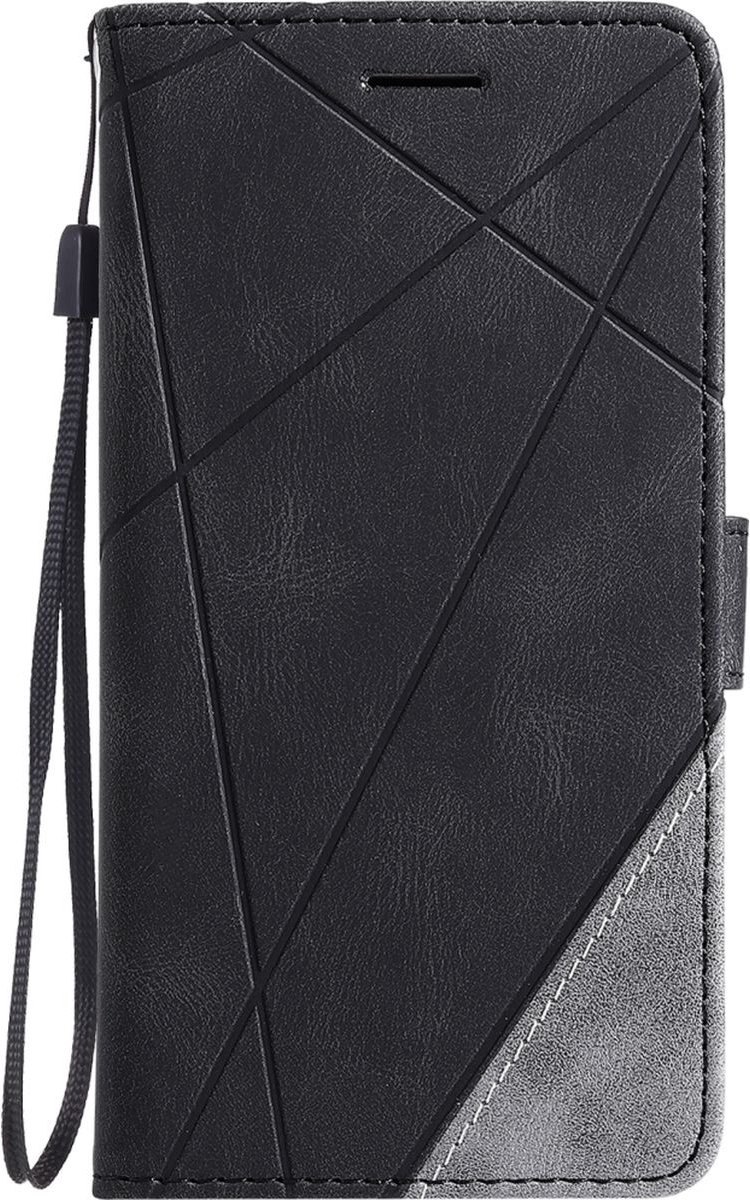 Hoesje geschikt voor iPhone 16 Pro Max - Bookcase - Pasjeshouder - Portemonnee - Patroon - Kunstleer - Zwart