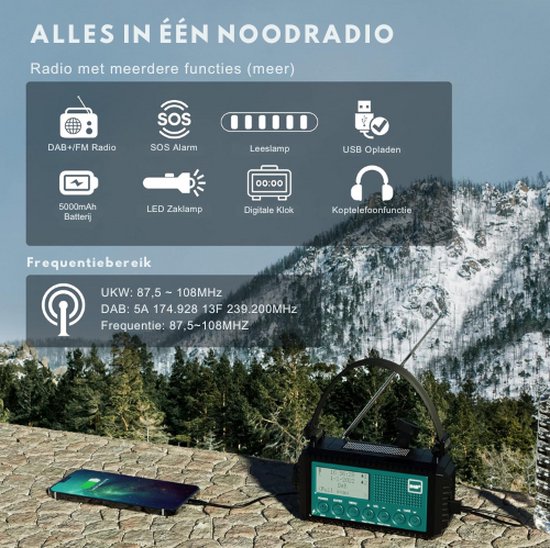 Professionele Noodradio Solar & Dynamo (Powerbank 5.000 mAh) | Stoic Prepper