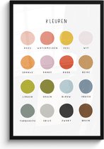 Poster in lijst - Fotolijst 60x90 cm - Posters - Kleuren - Leren voor kinderen - Educatief - Posterlijst zwart - Kamer decoratie - Wanddecoratie kinderkamer - Muurdecoratie babykamer