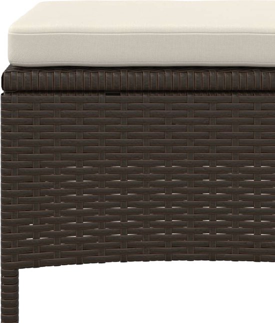 vidaXL - Banc de jardin - 2 places - avec - table - et - repose-pieds - poly - rotin - marron