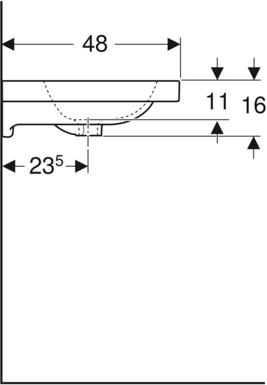 wastafel met kraangat, met overloop | Wastafels | Wastafels | Sanitair | Producten