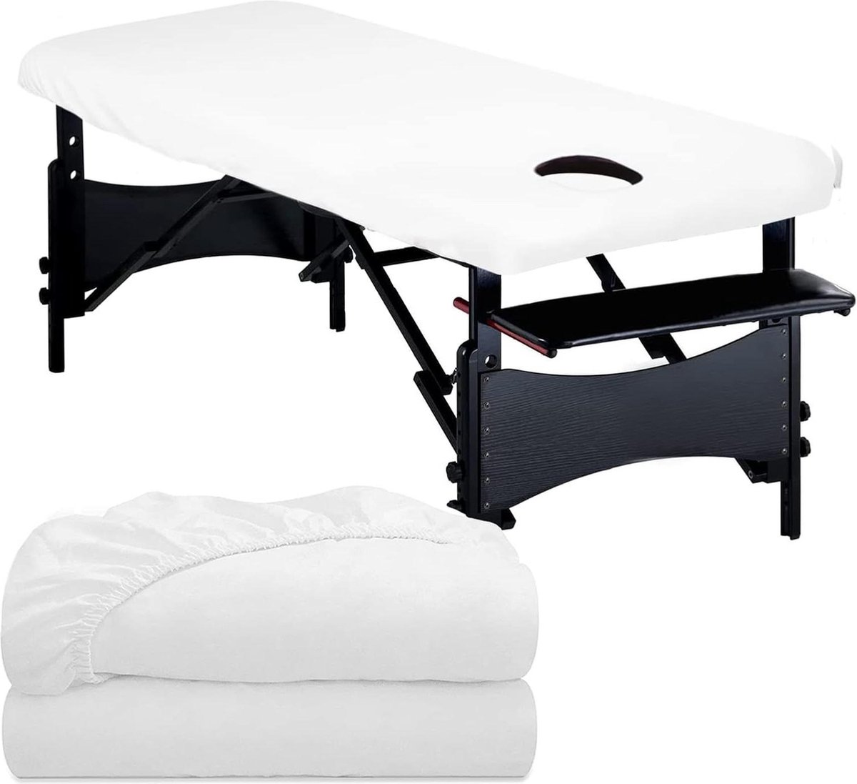 Oliebestendige PU-bekleding met gat voor massagestoel Set van 2 Wasvezellaken Spanhoes Oliebestendig massage matras