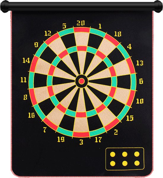 Magnetisch Dartbord - 43cm - Dubbelzijdig - Normaal Dartspel en Puntenspel - Inclusief 6 Magnetische Pijlen - Veilig voor Kinderen - Makkelijk op te Hangen van Longfield Games — afbeelding 3
