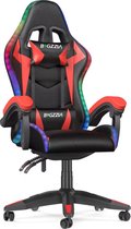 Bol.com J&R Gamingstoel - Ergonomische computerstoel - Met Ledverlichting - Verstelbare bureaustoel - Hoge rugleuning met hoofds... aanbieding