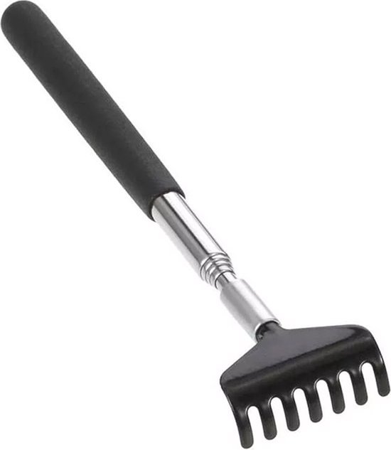 Knaak Uitschuifbare Ruggenkrabber - Stevig Metaal - Telescopisch tot 56 cm - Zwart - Compact
