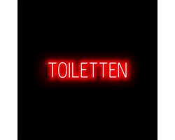 TOILETTEN - Lichtreclame Neon LED bord verlicht | SpellBrite | 79,87 x 16 cm | 6 Dimstanden & 8 Lichtanimaties | Reclamebord neon verlichting