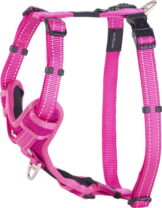 Rogz Utility Control Tuig Roze - Hondenharnas - 45-75x2.0 cm