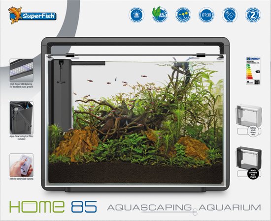Superfish Home Aquarium 85 - Zwart - 80L
