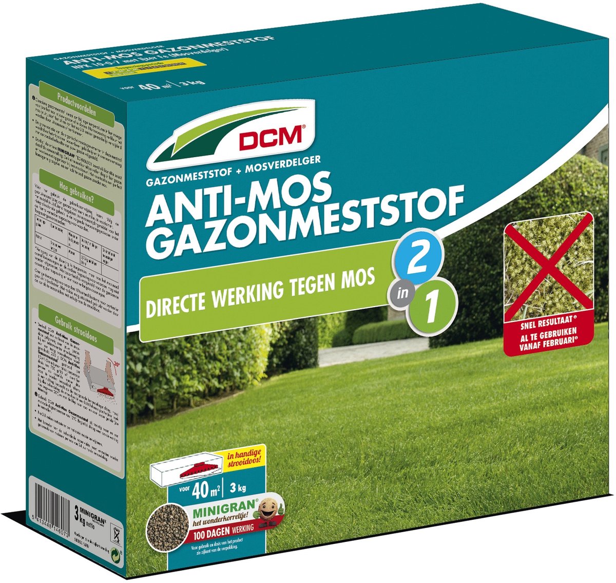 Dcm Meststof Gazon Anti-Mos - Gazonmeststoffen - 3 kg