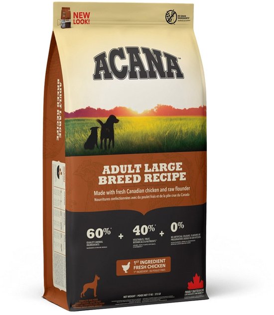 Acana Heritage Adult Large Breed - Hondenvoer - Kip Kalkoen 17 kg