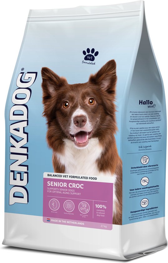 Denkadog Senior Croc Rund & Vis & Kip - Hondenvoer - 2.5 kg