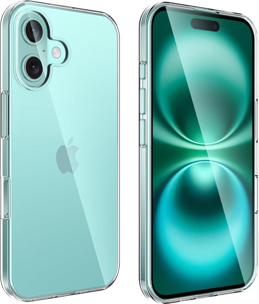 AziLine Silicone Case Geschikt voor Apple iPhone 16 Plus - Transparante Bescherming Hoesje voor iPhone 16 Plus - Premium Zachte Silicon Hoesje geschikt voor iPhone 16 Plus